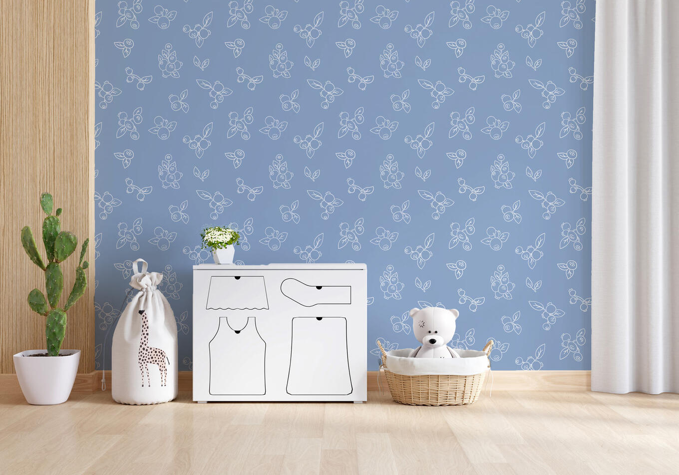 Arcticberry Repeat Pattern Mockup (Gouache, Digital)